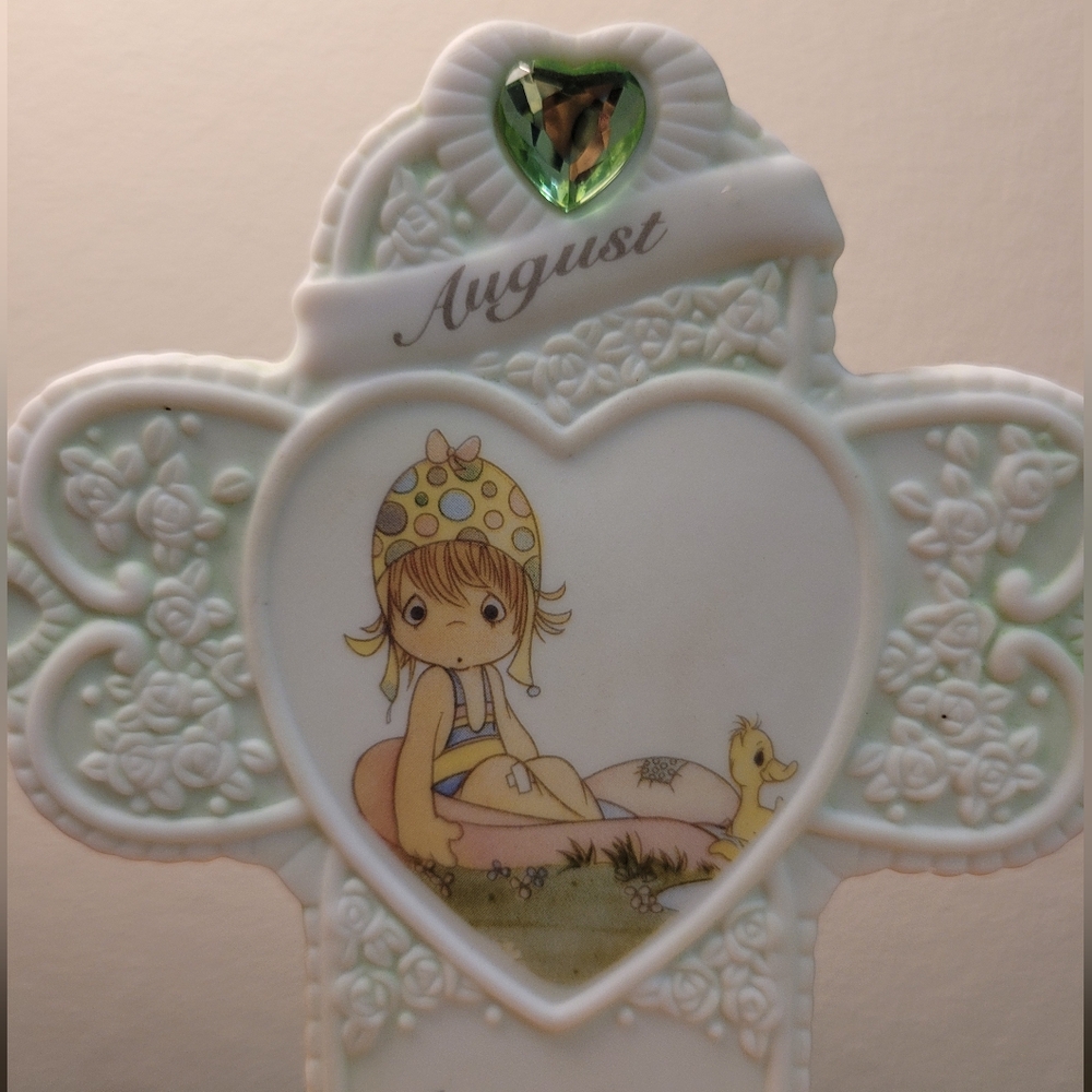 VTG Precious Moments Monthly Standing Cross, August, 1995, Enesco, Like New - Picture 5 of 11